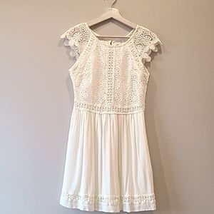 Hollister lace short dress ivory white small